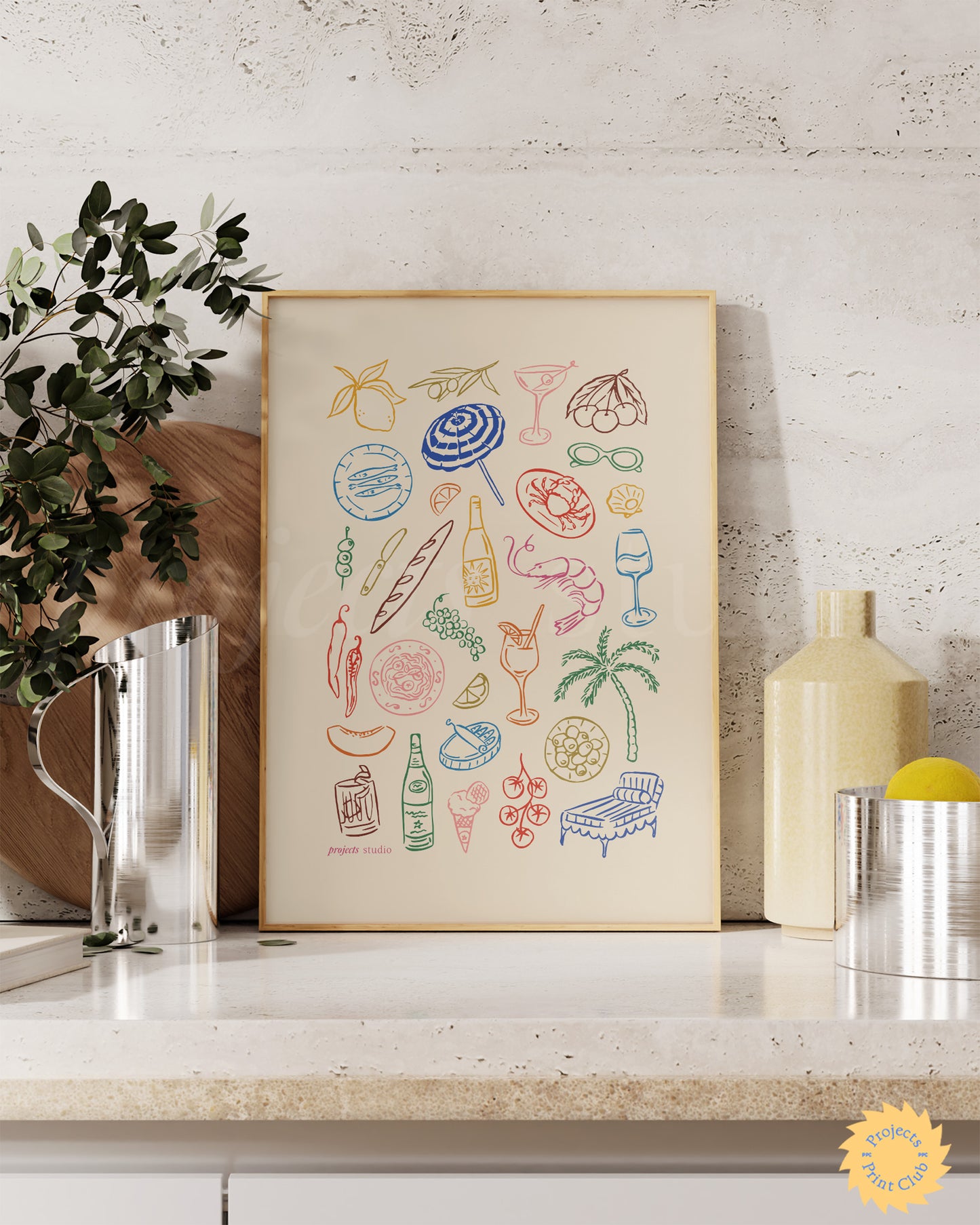 Dinner at the Beach Club Print Multi ✹ Digital Download