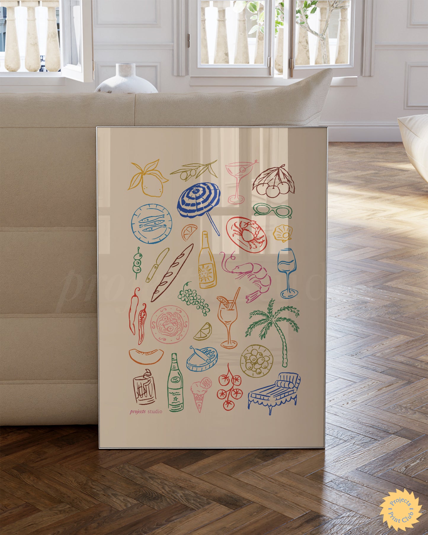 Dinner at the Beach Club Print Multi ✹ Digital Download