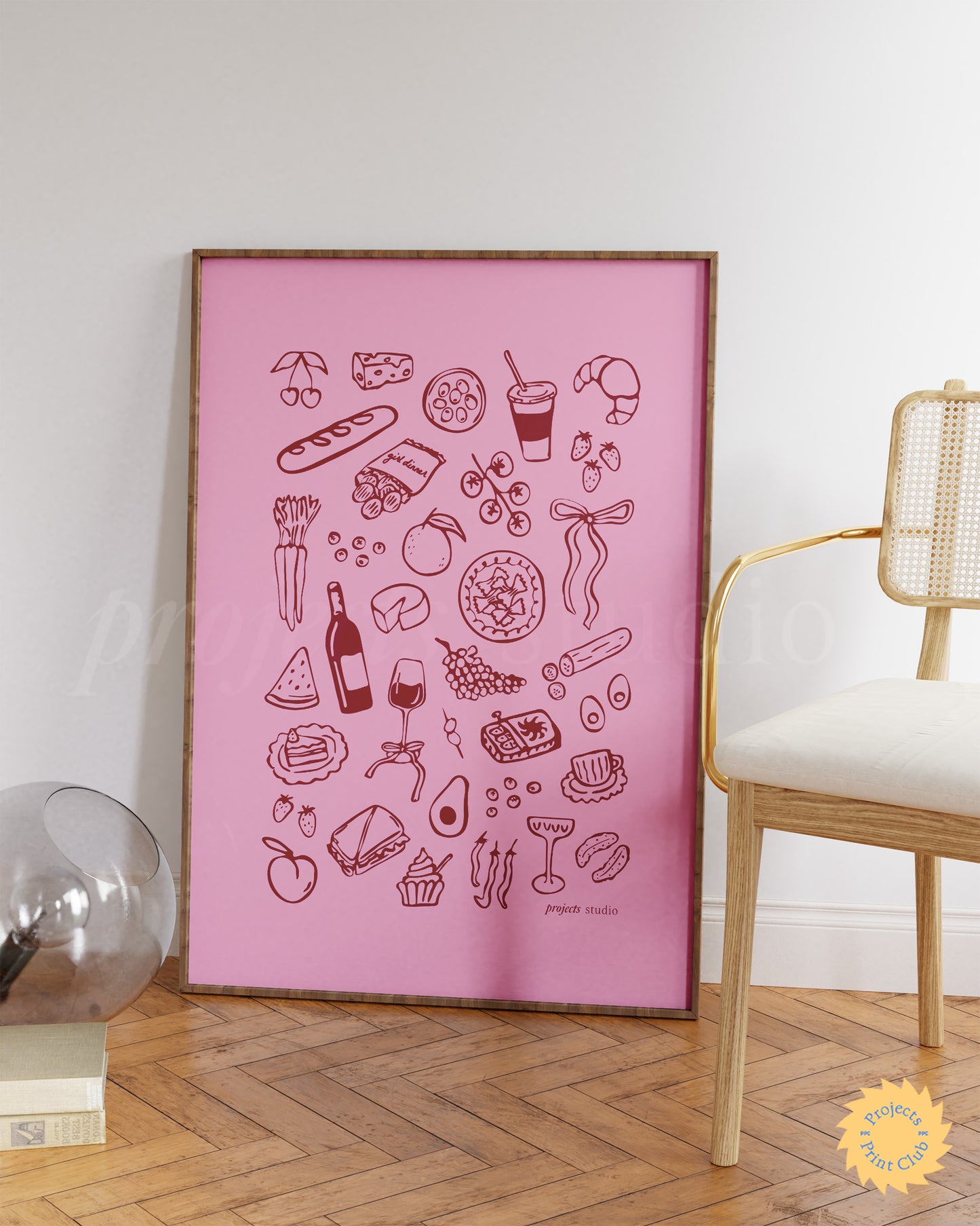 The Girl Dinner Print Pink ✹ Digital Download