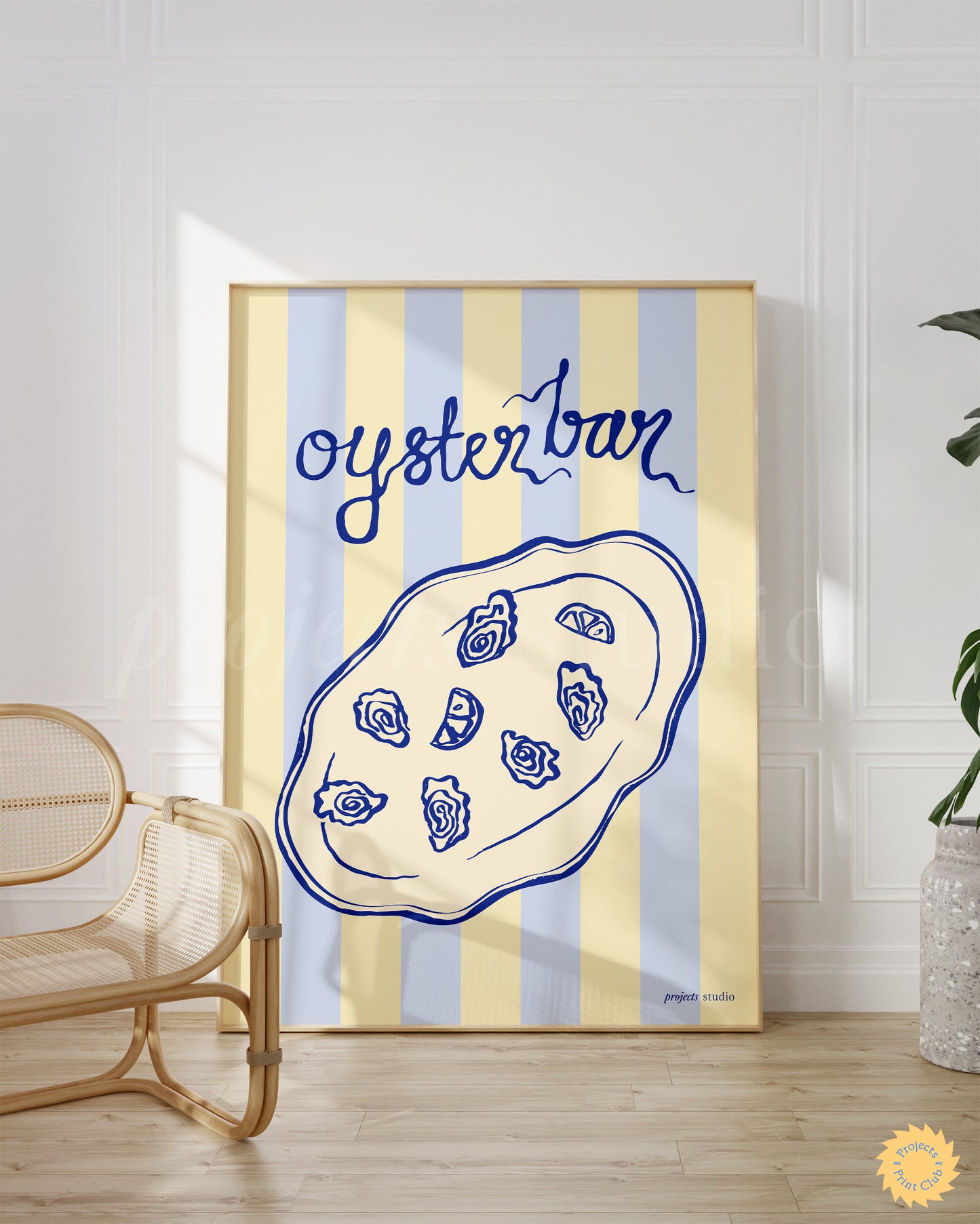 Oyster Bar Print Pastel Stripe ✹ Digital Download