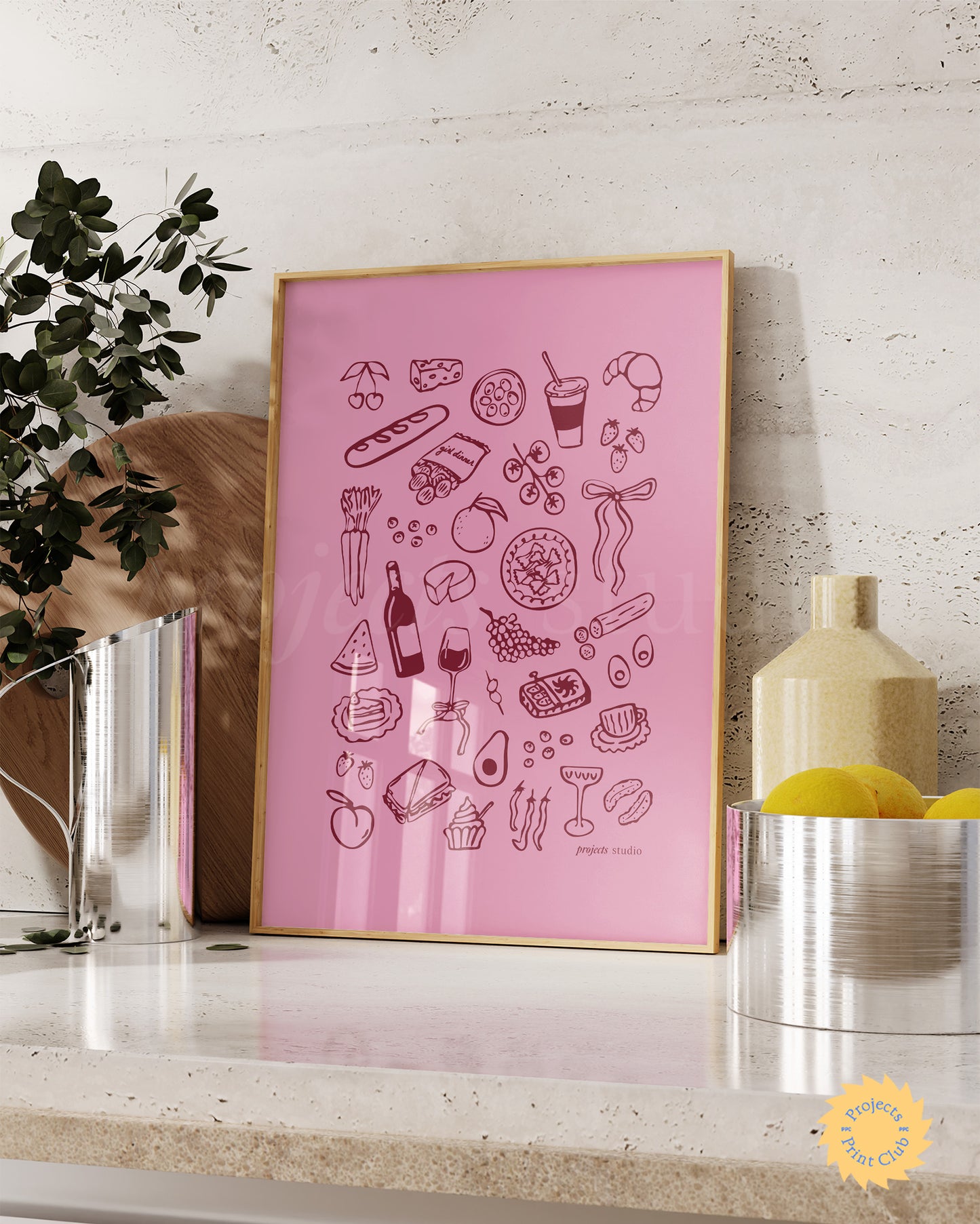 The Girl Dinner Print Pink ✹ Digital Download