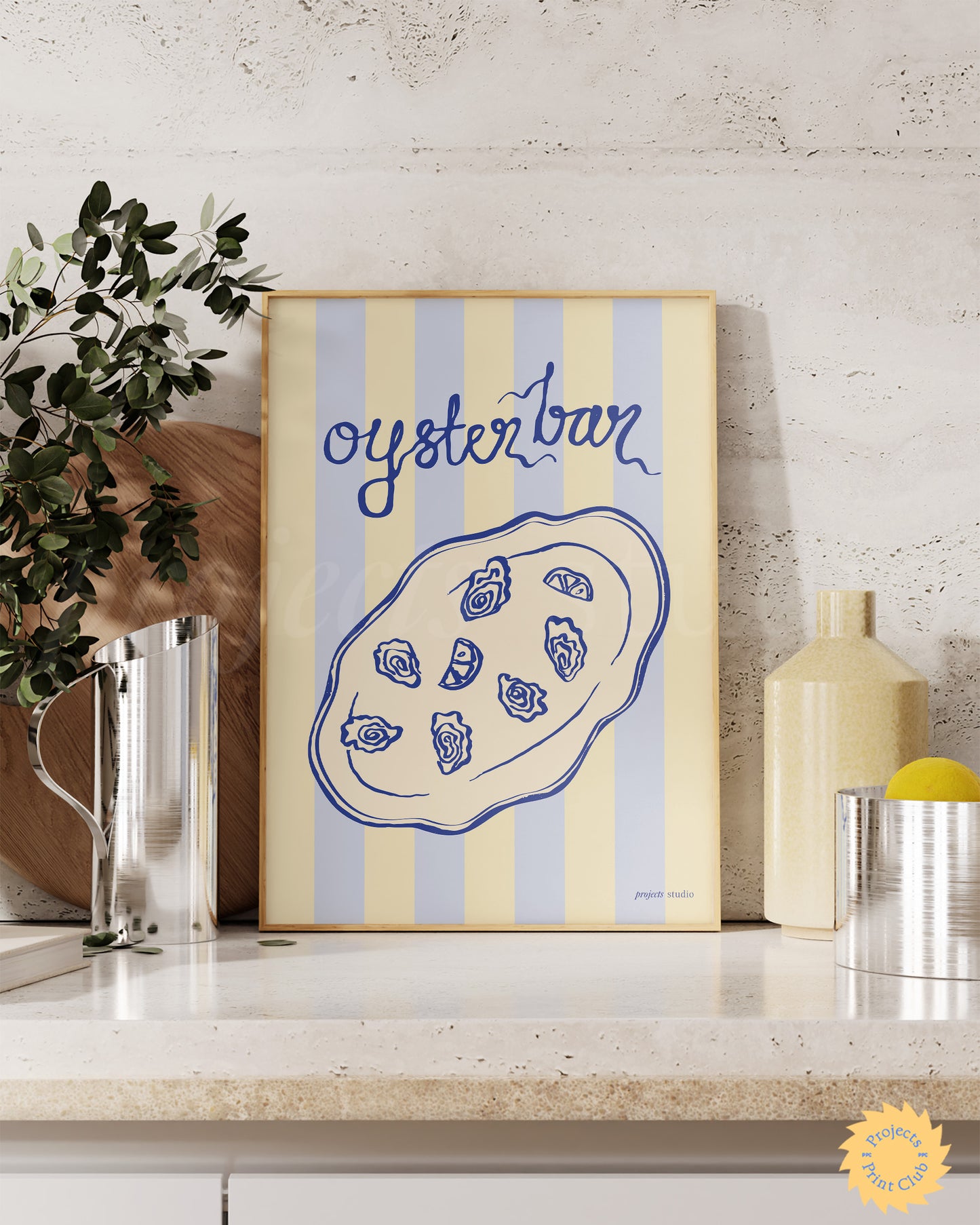 Oyster Bar Print Pastel Stripe ✹ Digital Download