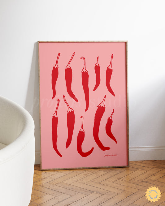 Fiery Chilli Print Pink ✹ Digital Download