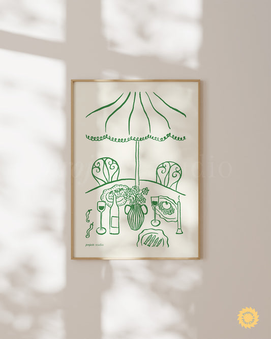 Dinner in the Garden Print Green ✹ Digital Download