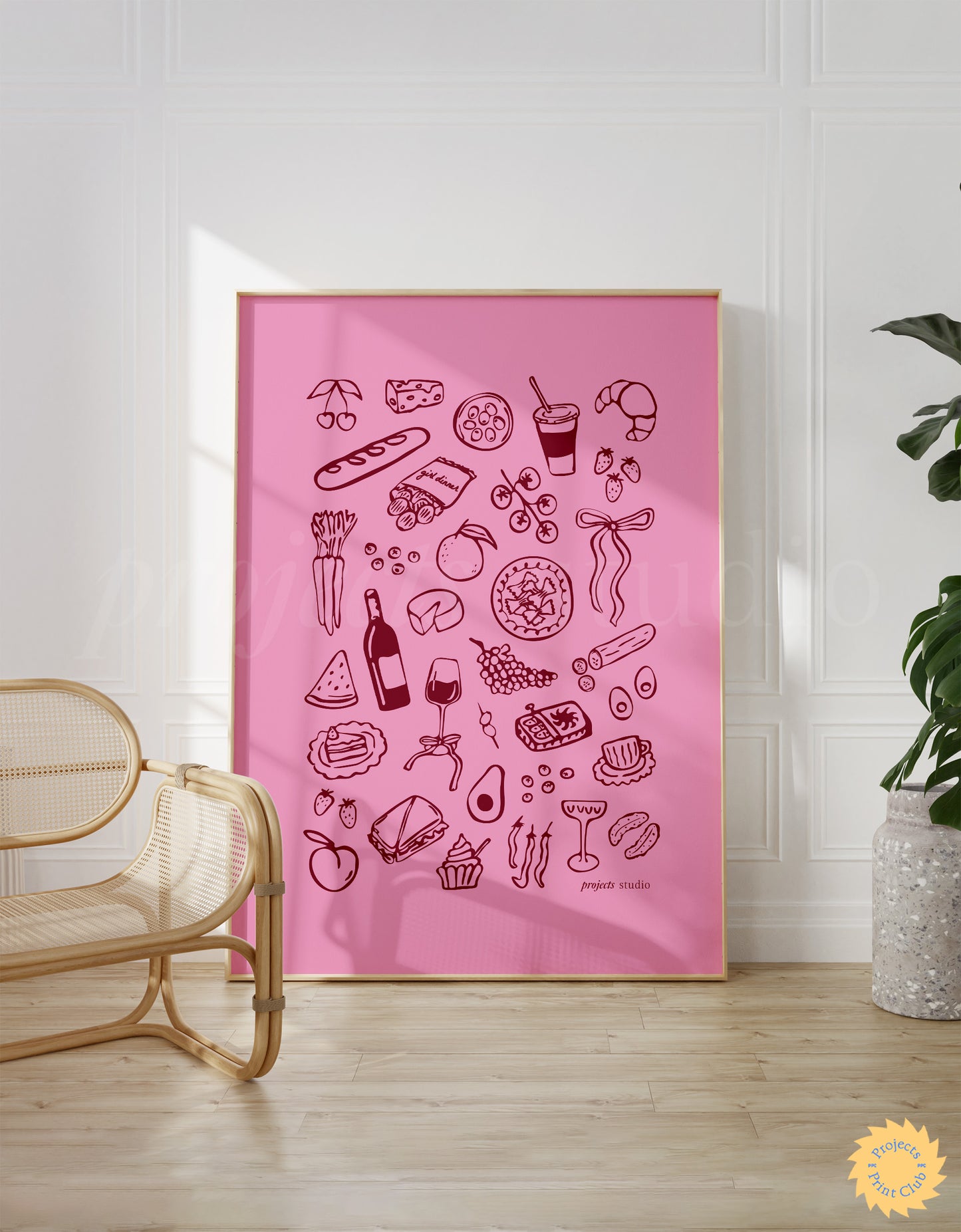 The Girl Dinner Print Pink ✹ Digital Download