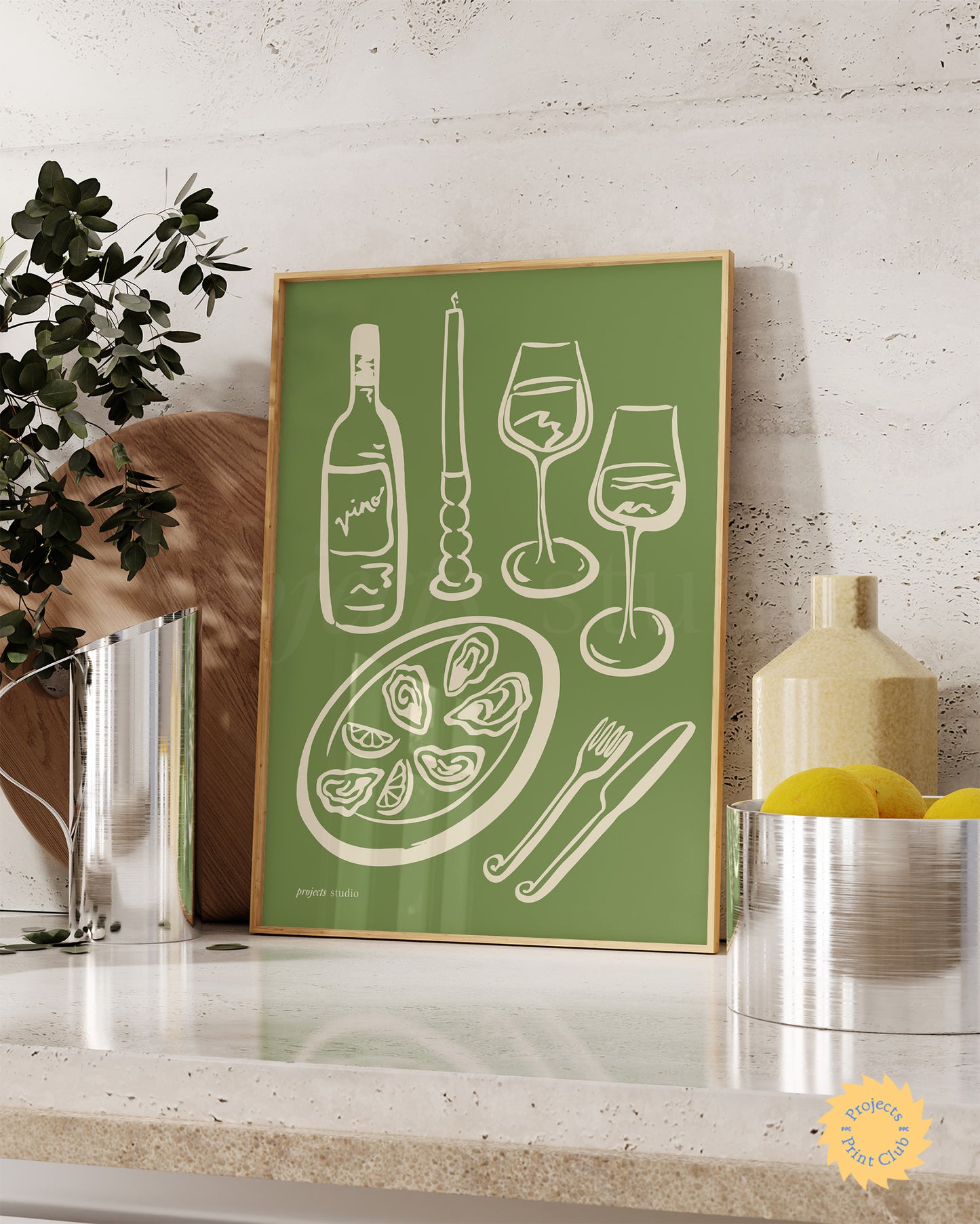 A Dinner Party Print Avocado Green ✹ Digital Download