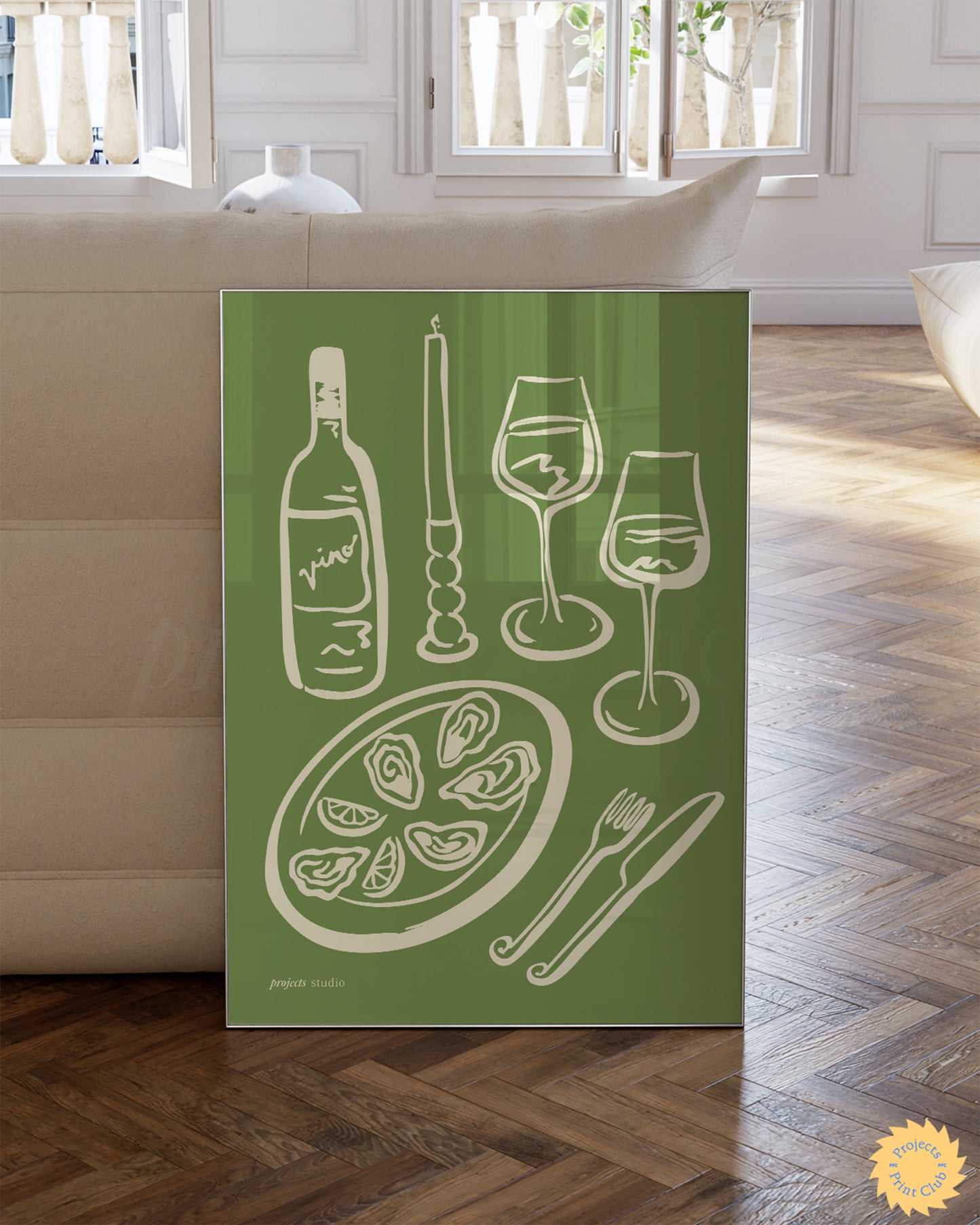 A Dinner Party Print Avocado Green ✹ Digital Download