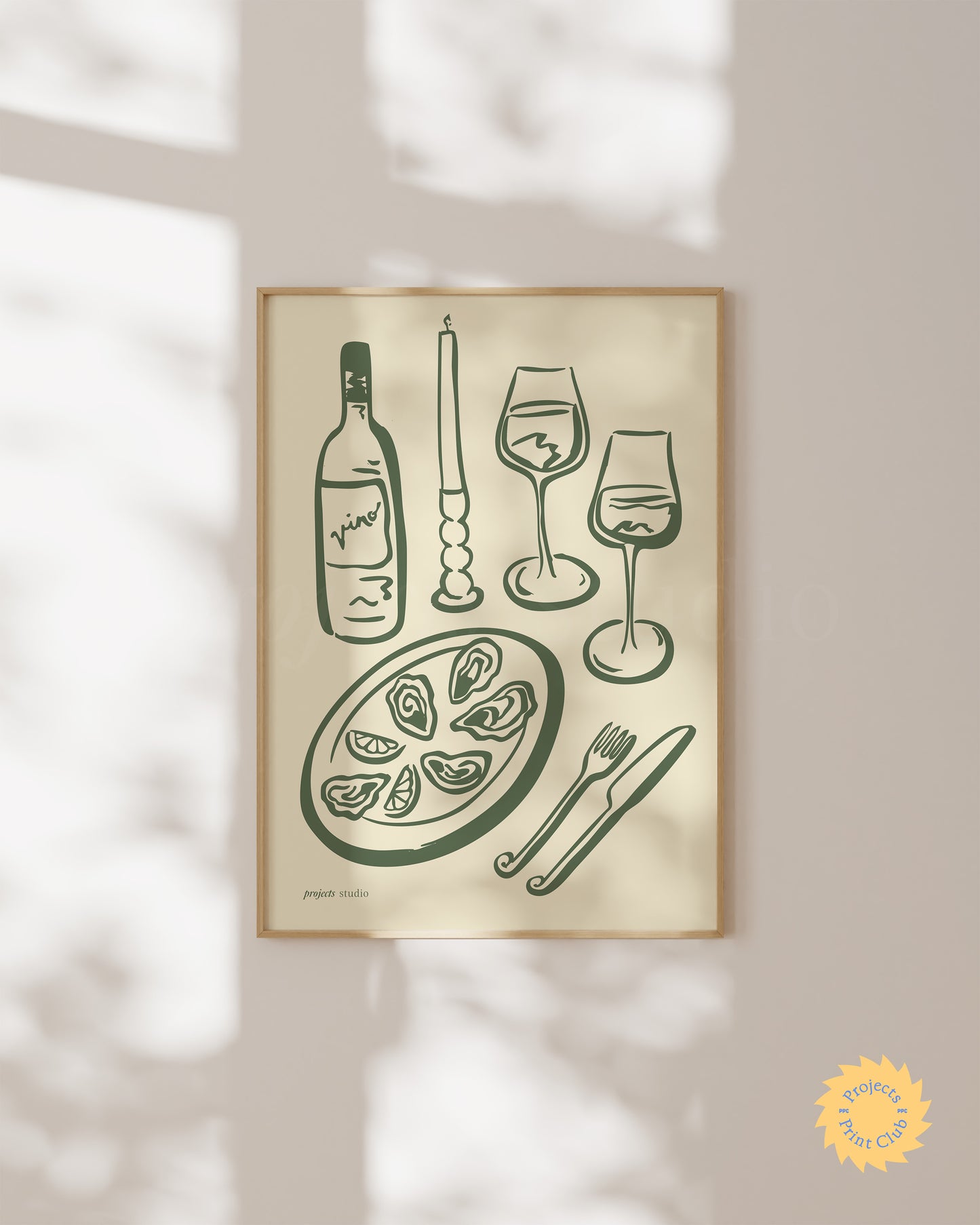 A Dinner Party Print Olive Green ✹ Digital Download