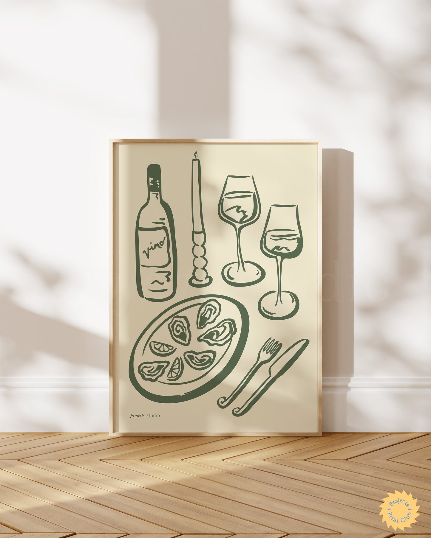 A Dinner Party Print Olive Green ✹ Digital Download