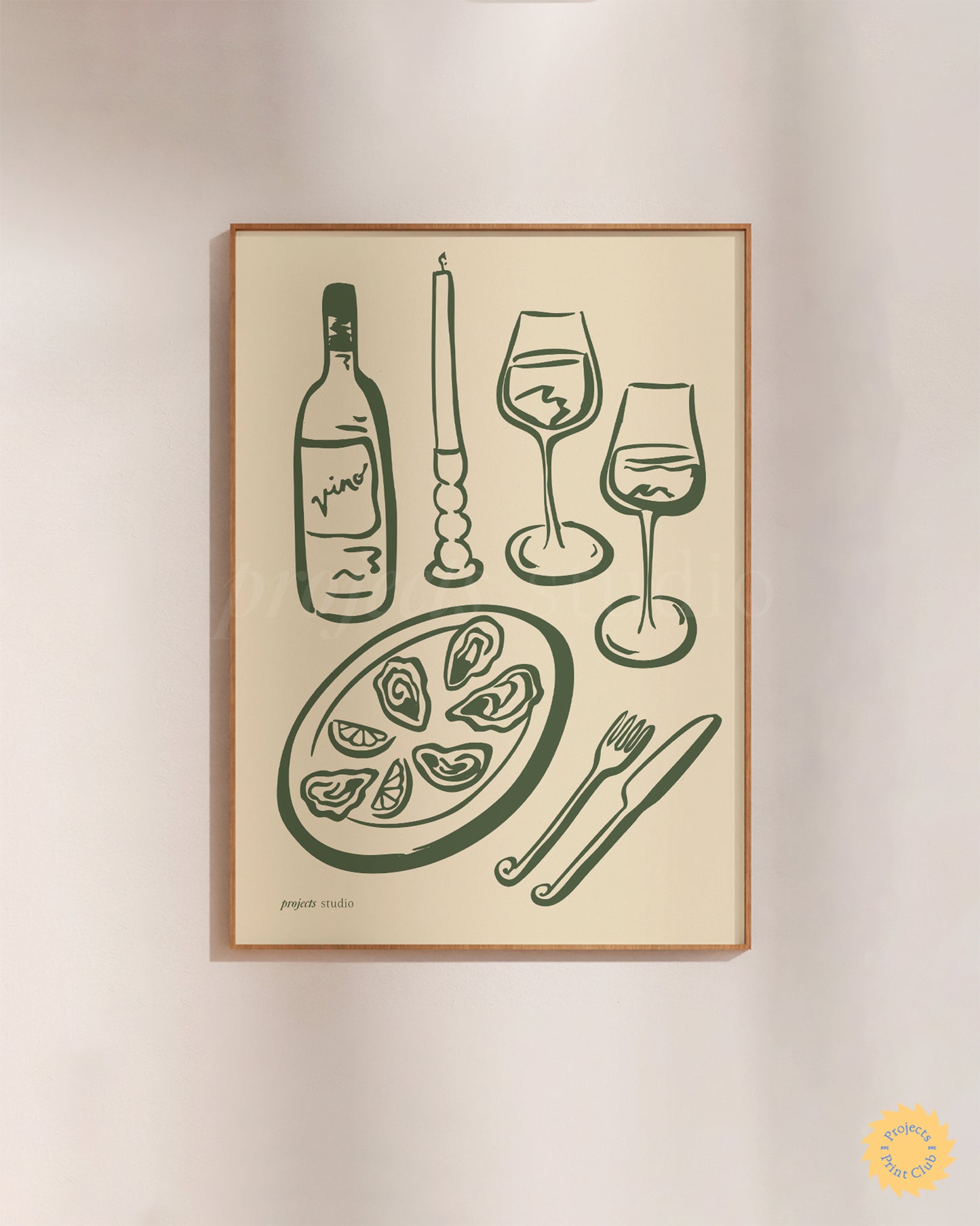 A Dinner Party Print Olive Green ✹ Digital Download