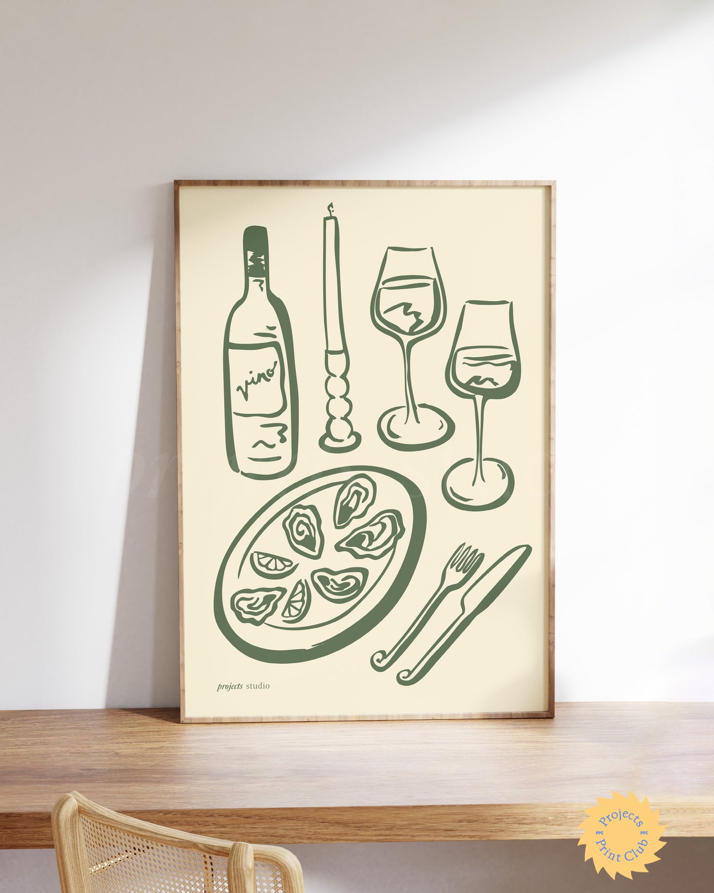 A Dinner Party Print Olive Green ✹ Digital Download