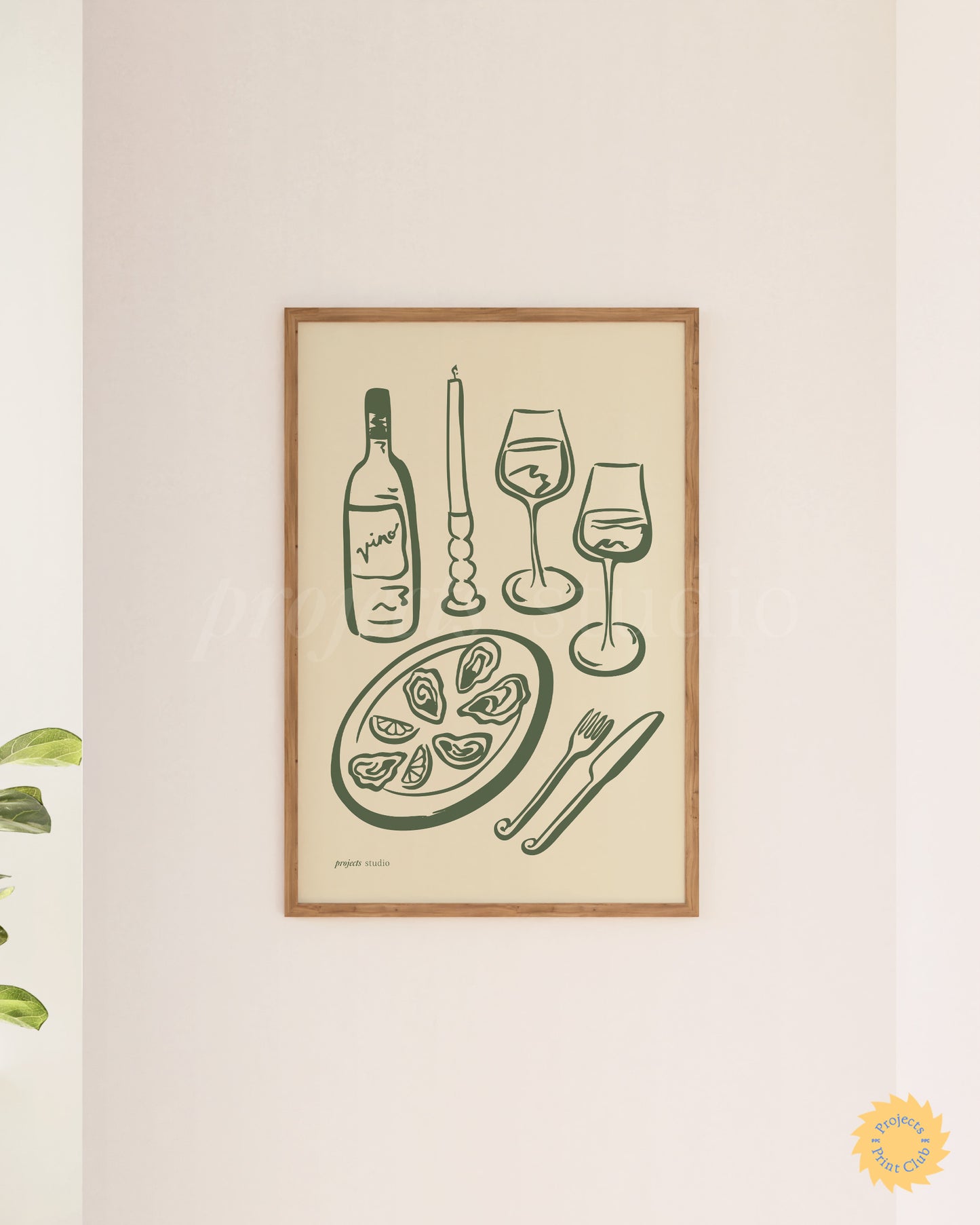 A Dinner Party Print Olive Green ✹ Digital Download